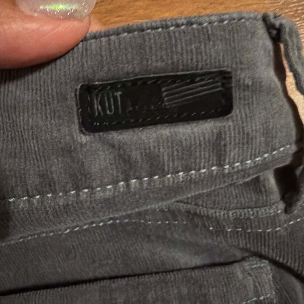 KUT from the Kloth Diana Skinny Corduroy Pants Gray Size 4 - Picture 9 of 9